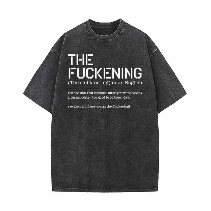 The Fuckening Vintage Washed T-shirt-- Notch Collar Peter Pan Collar Cowl Neck