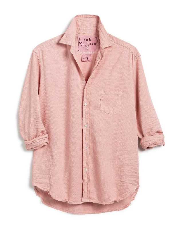 Frank & Eileen - Relaxed Button-Up Shirt in Rose Quartz-- Ribbed T-Shirt High Neck Heavyweight Frank & Eileen - Relaxed Button-Up Shirt in Rose Quartz-- Ribbed T-Shirt High Neck Heavyweight