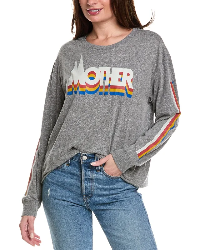 MOTHER The Slouchy Cut Off T-Shirt-- Notch Collar Peter Pan Collar Cowl Neck