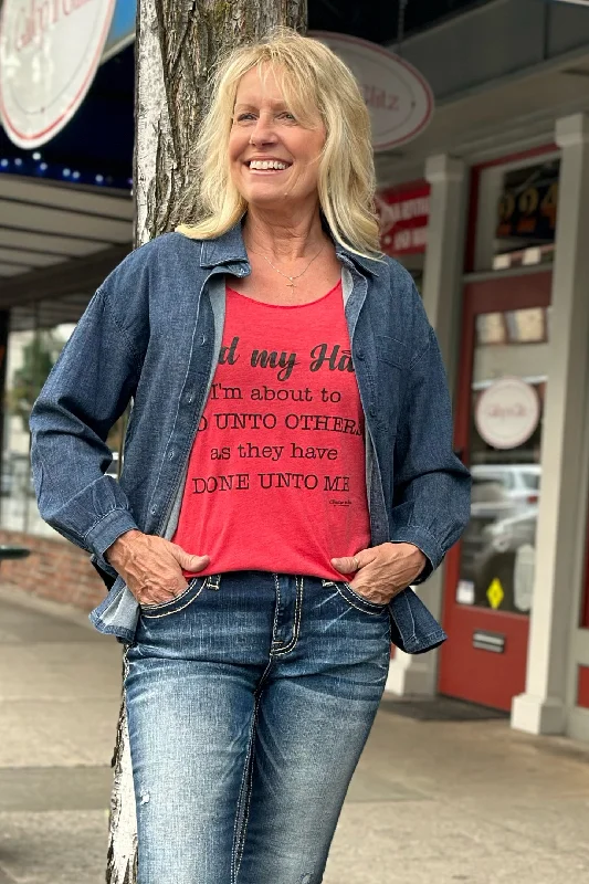 Relaxed Button Down Shirt by Jag-- Oversized T-Shirt Spandex breathable