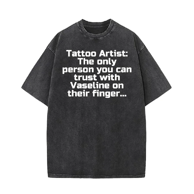 Tattoo Artist Print Vintage Washed T-shirt-- Chenille Fabric Brocade Fabric Lace Fabric Tattoo Artist Print Vintage Washed T-shirt-- Chenille Fabric Brocade Fabric Lace Fabric