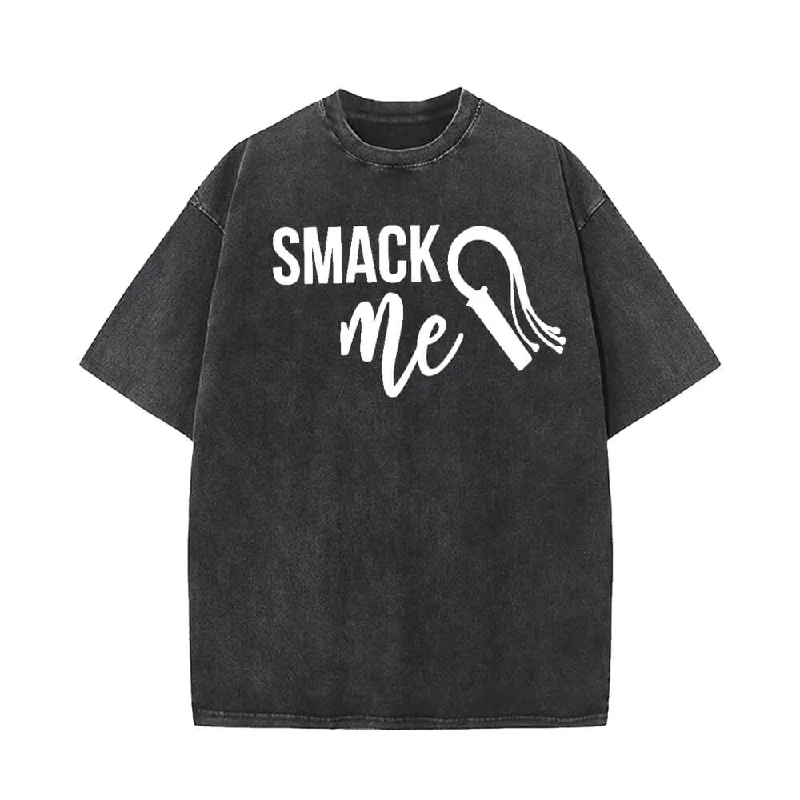 Vintage Washed Smack Me Whip T-shirt-- Mesh Canvas Denim
