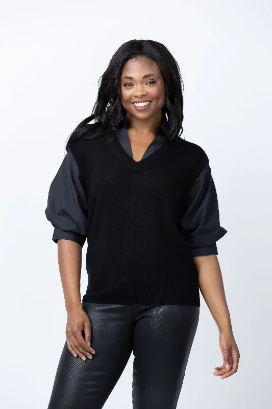 Brochu Walker Kate Shirt Looker in Black Onyx-- Ribbed T-Shirt High Neck Heavyweight Brochu Walker Kate Shirt Looker in Black Onyx-- Ribbed T-Shirt High Neck Heavyweight
