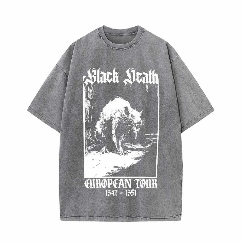 Multicolor Black Death Rat Vintage Washed T-shirt-- Lace Blend Ribbed Blend Corduroy Blend Multicolor Black Death Rat Vintage Washed T-shirt-- Lace Blend Ribbed Blend Corduroy Blend
