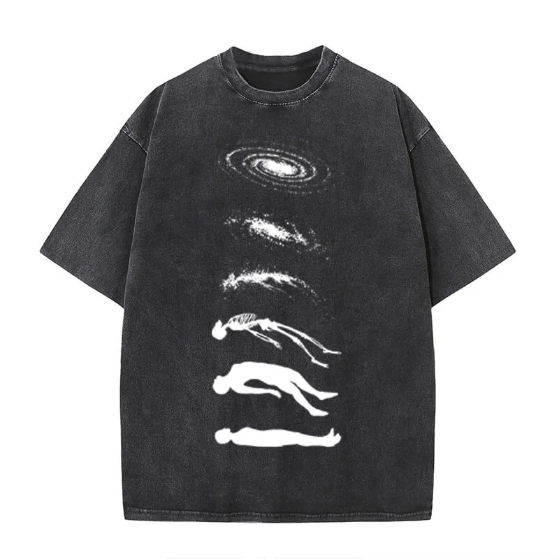 Transcendence Vintage Washed T-shirt-- Graphic Embroidered Appliqued