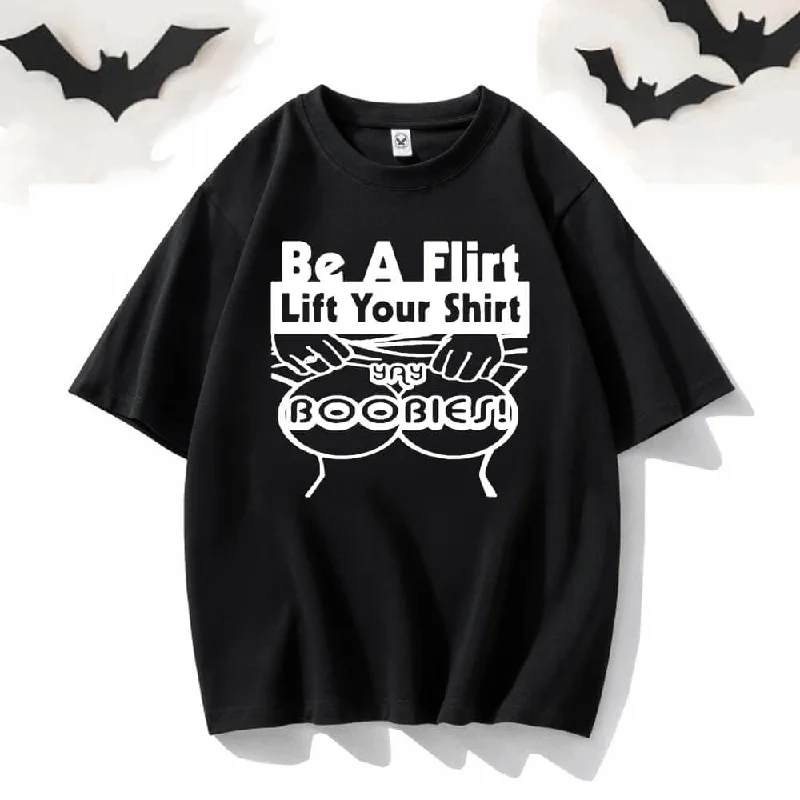 Be A Flirt Lift Your Shirt Short Sleeve T-shirt-- Elasticated Padded Insulated