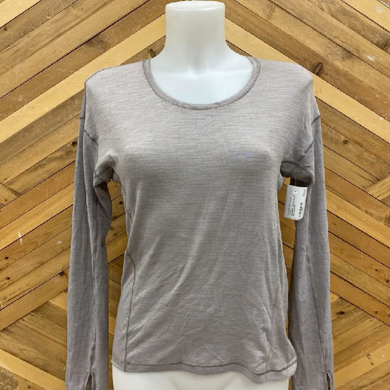 Lululemon - Women's L/S Shirt: Grey-women-MD-- Iron Safe Non-Iron Wrinkle Free