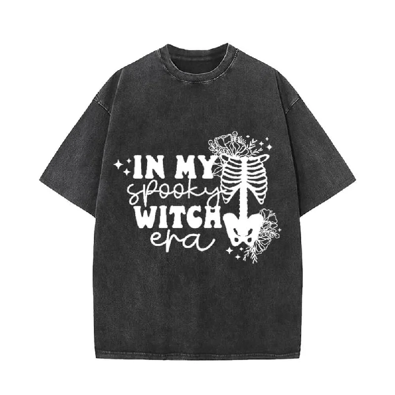 Vintage Washed In My Spooky Witch Era Short Sleeve T-shirt-- Polka Dot Checkered Tartan Vintage Washed In My Spooky Witch Era Short Sleeve T-shirt-- Polka Dot Checkered Tartan