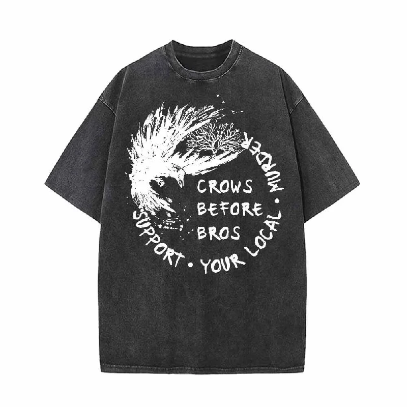Crows Before Bros Support Your Local Murder T-shirt-- Lace Blend Ribbed Blend Corduroy Blend Crows Before Bros Support Your Local Murder T-shirt-- Lace Blend Ribbed Blend Corduroy Blend