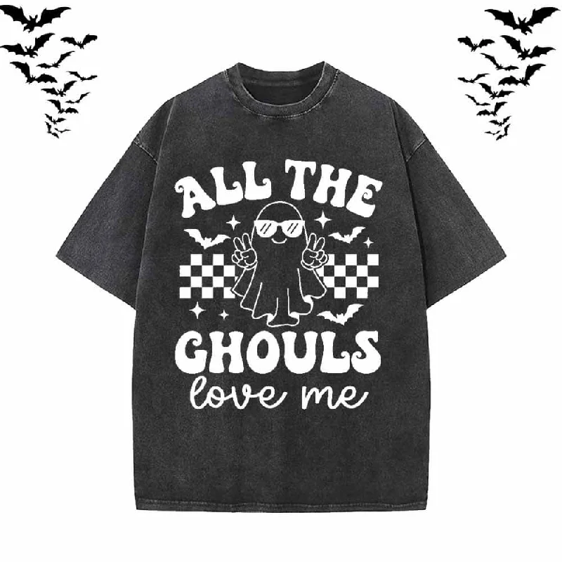 All The Ghouls Love Me Vintage Washed T-shirt-- Rayon Fabric Velvet Fabric Corduroy Fabric All The Ghouls Love Me Vintage Washed T-shirt-- Rayon Fabric Velvet Fabric Corduroy Fabric