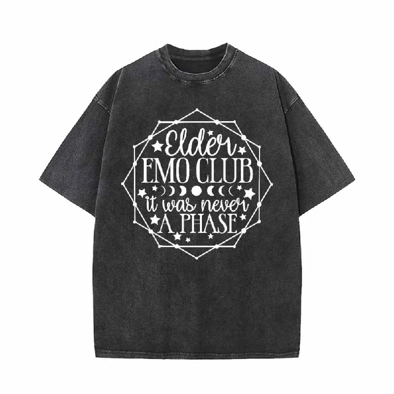 It Was Never A Phase Vintage Washed T-shirt-- Graphic Embroidered Appliqued