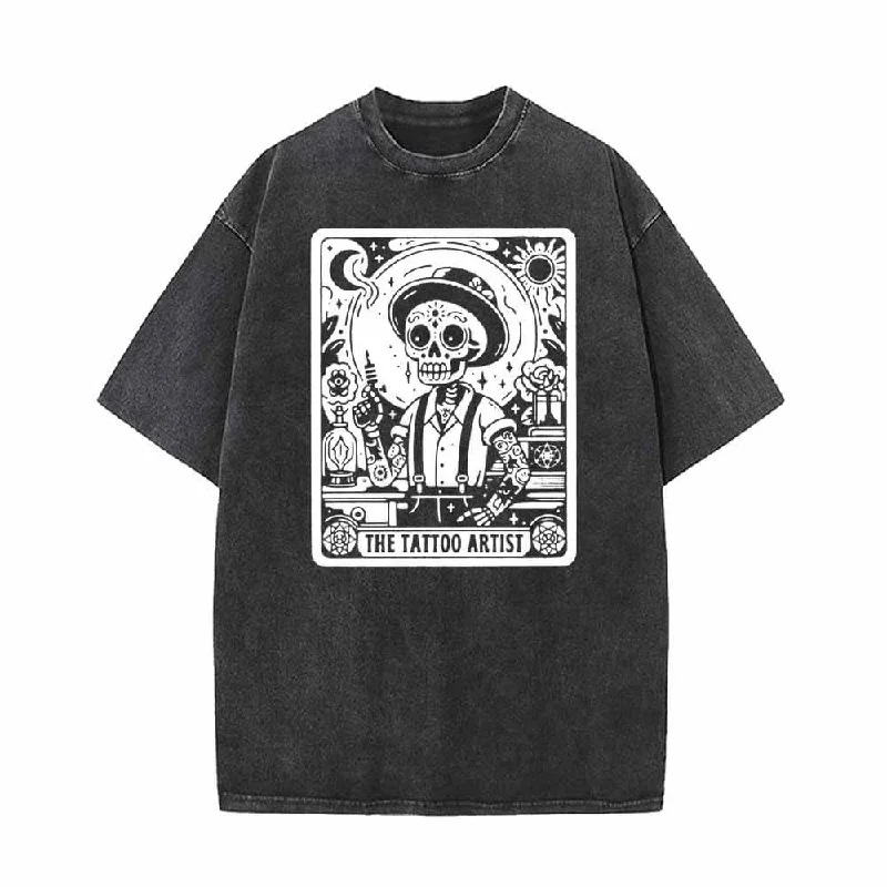 The Skull Tattoo Artist Vintage Washed T-shirt-- Terry Blend Velvet Blend Canvas Blend The Skull Tattoo Artist Vintage Washed T-shirt-- Terry Blend Velvet Blend Canvas Blend