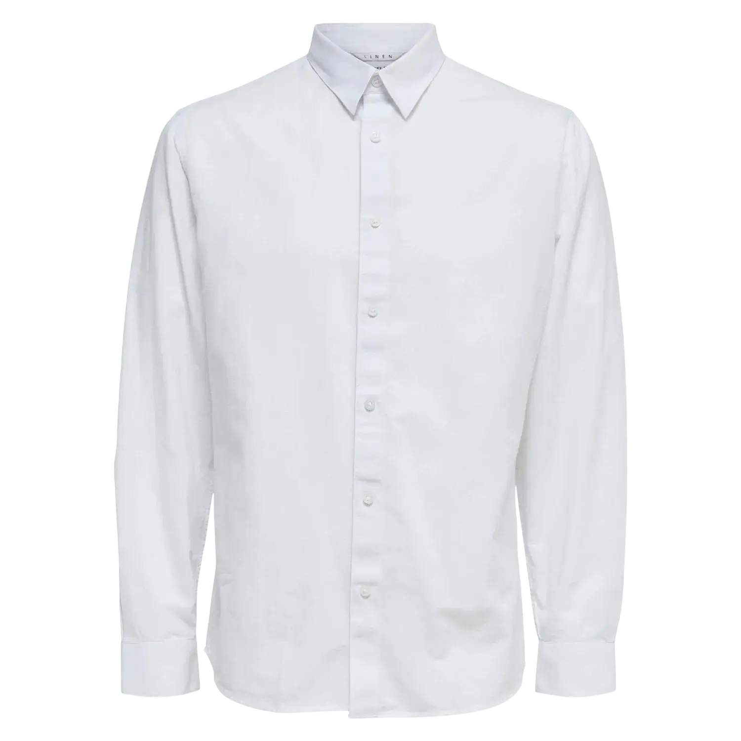 Selected Linen Blend Long Sleeve Shirt-- Hooded Caped Shawl Collar