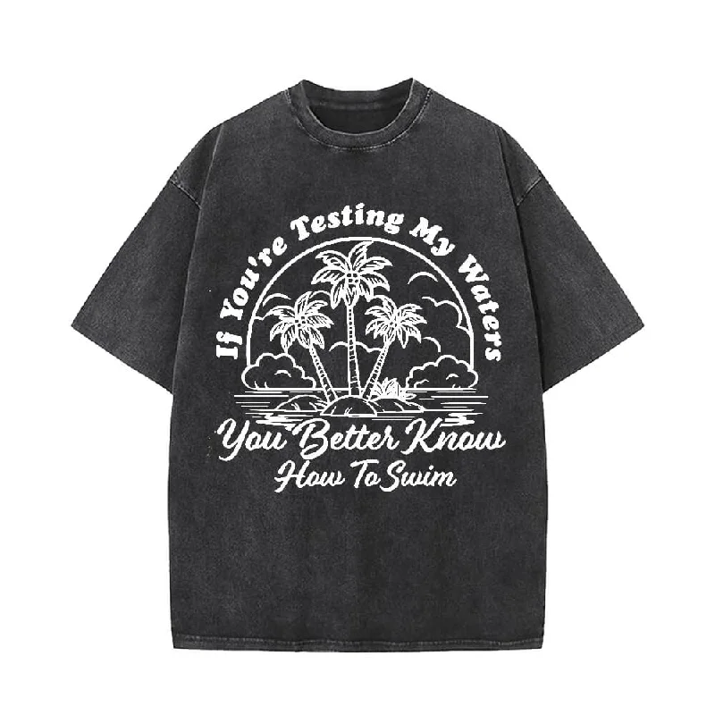 Ocean Summer Vintage Washed T-shirt-- Modern Contemporary Chic