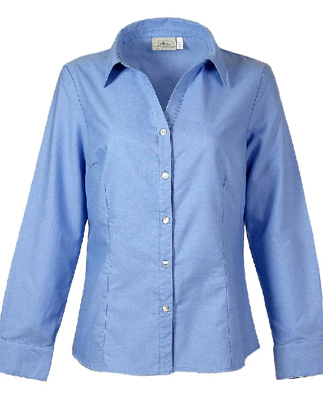 AKWA Ladies' Button Down Shirt-- Notch Collar Peter Pan Collar Cowl Neck