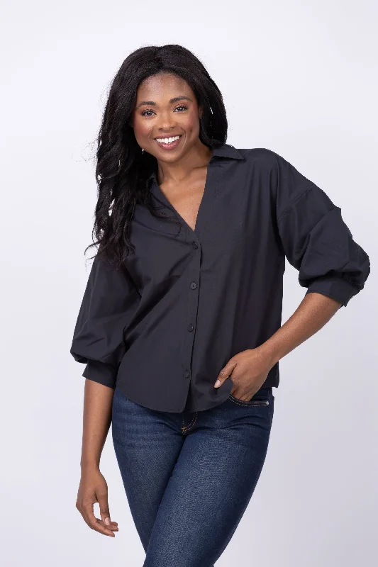 Brochu Walker Kate Shirt in Black Onyx-- Modern Contemporary Chic