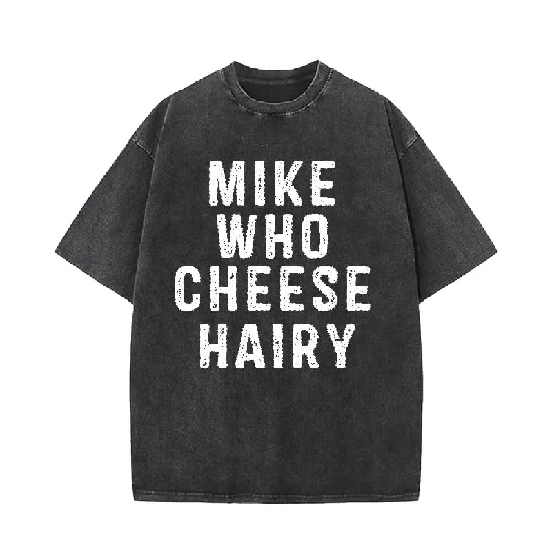 Mike Cheese Hairy Vintage Washed T-shirt-- Beaded Sequined Faux Fur