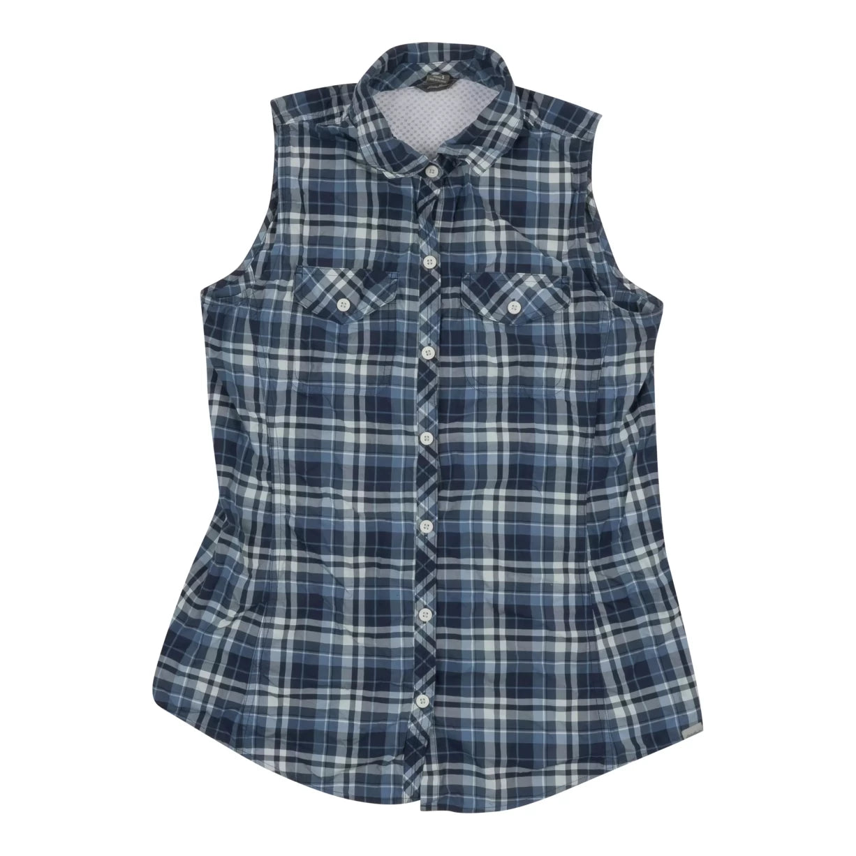 Eddie Bauer Sleeveless Button Down Shirt - Women's-- Satin Blend Silk Blend Wool Blend Eddie Bauer Sleeveless Button Down Shirt - Women's-- Satin Blend Silk Blend Wool Blend