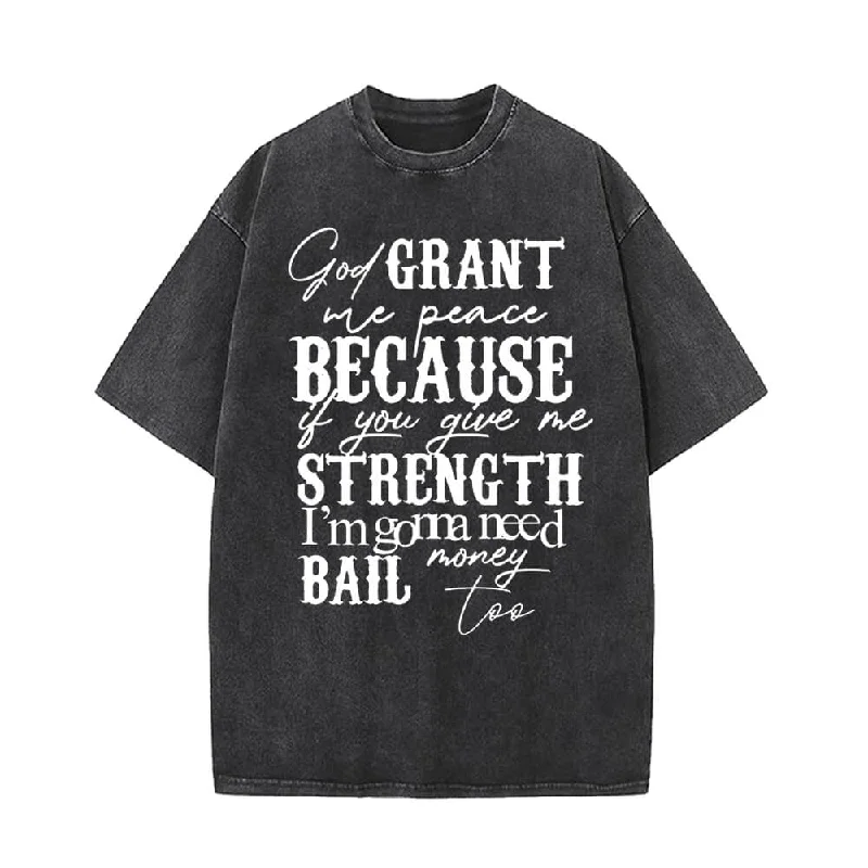 God Grant Me Peace Vintage Washed T-shirt-- Terry Blend Velvet Blend Canvas Blend