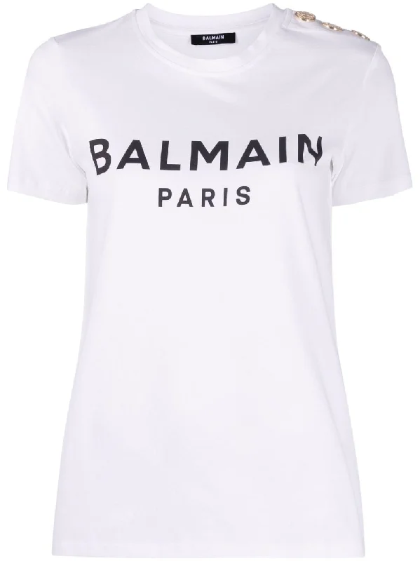 Balmain Women's T-Shirts And Polos-- Lace Blend Ribbed Blend Corduroy Blend