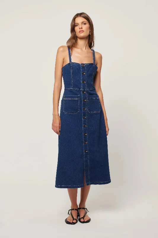 Mara Dress - Deep Blue Tunics Versatile all-occasion