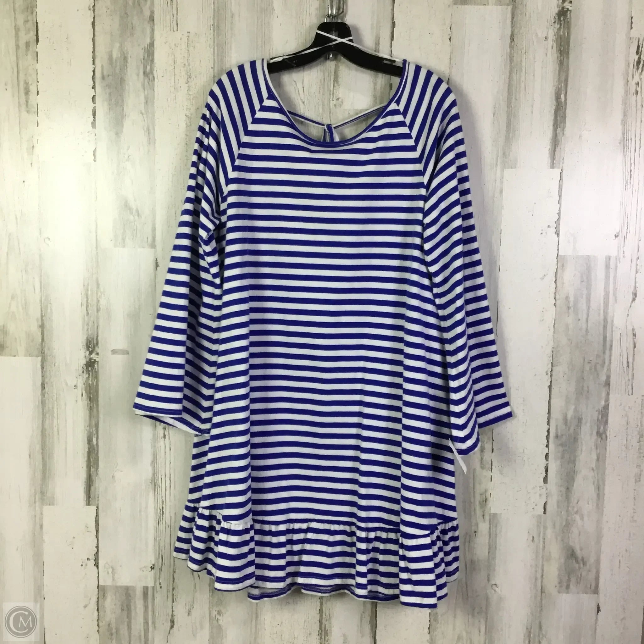 Dress Casual Short By Philosophy In Blue & White, Size: L Tunics Sophisticated sleek