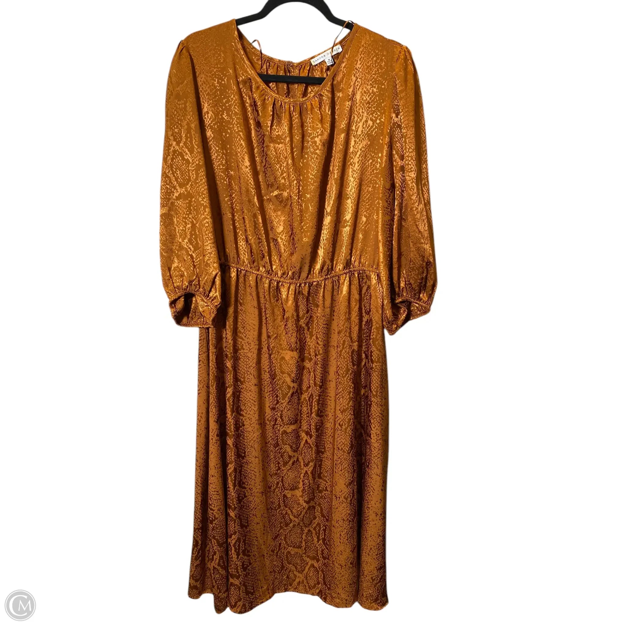 Dress Casual Midi By Sandra Darren In Bronze, Size: Xl Casual Short Summer