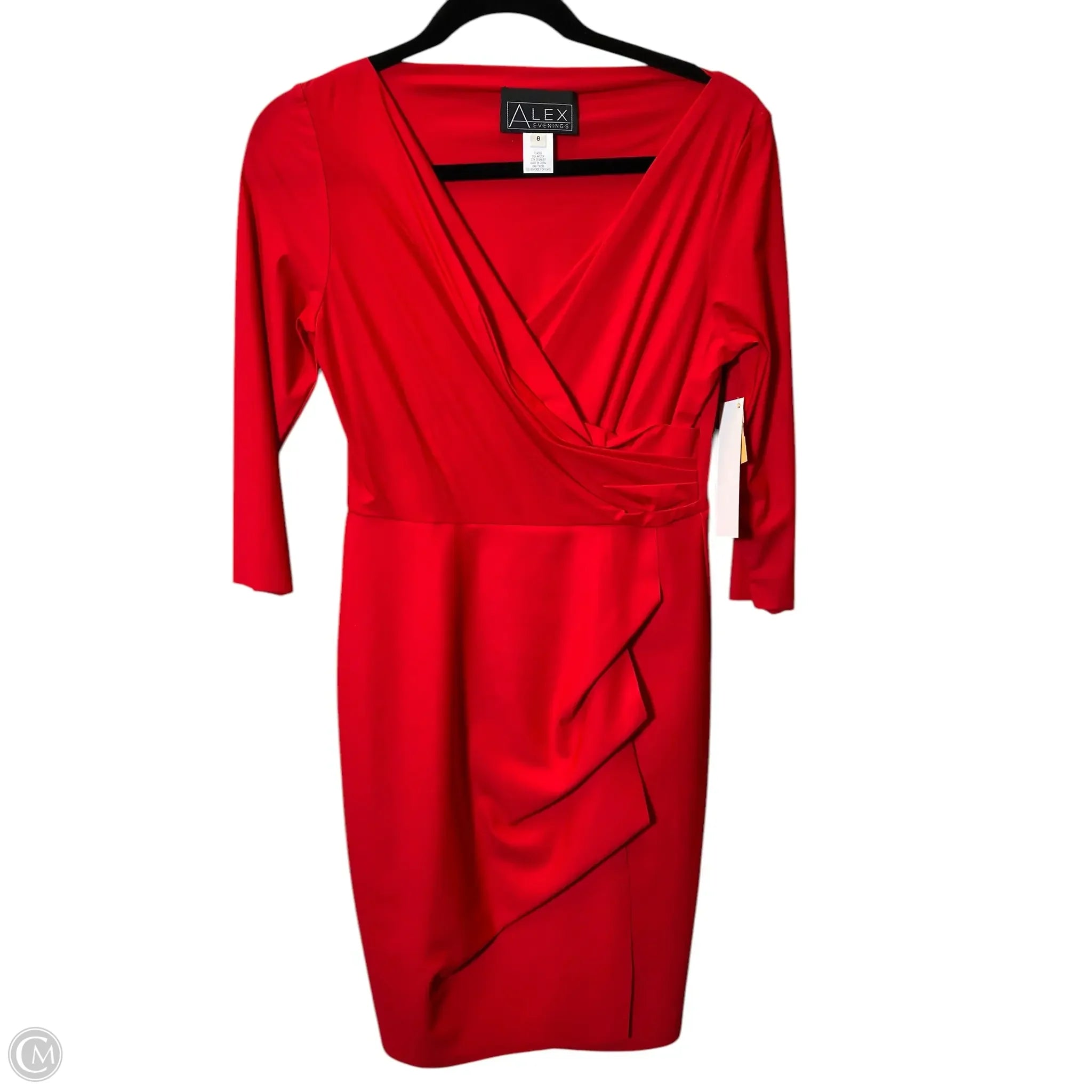 Dress Work By Alex Evenings In Red, Size: M A-Line Day Work