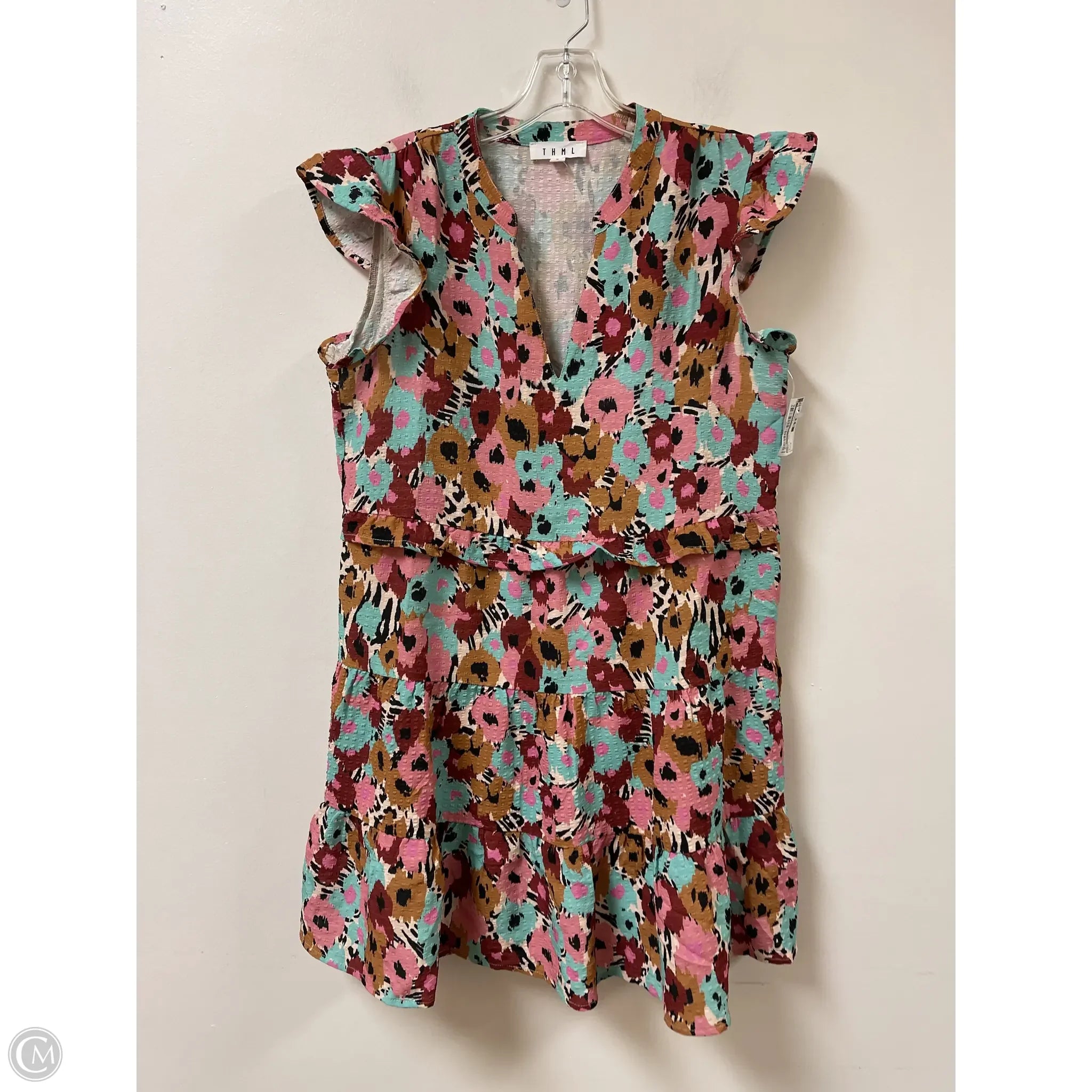 Dress Casual Short By Thml In Pink & Tan, Size: S Tunics Chic elegant
