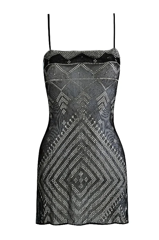 1920's Egyptian Mini Dress Black Elegant Vintage Mini Dress