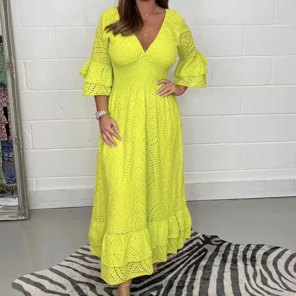 IKEARLAX Wish Independent Station Cross-Border New Arrival Fashion Sexy Loose plus Size High Waist Embroidery Solid Color Dress Fashion Tunics Running lightweight IKEARLAX Wish Independent Station Cross-Border New Arrival Fashion Sexy Loose plus Size High Waist Embroidery Solid Color Dress Fashion Tunics Running lightweight