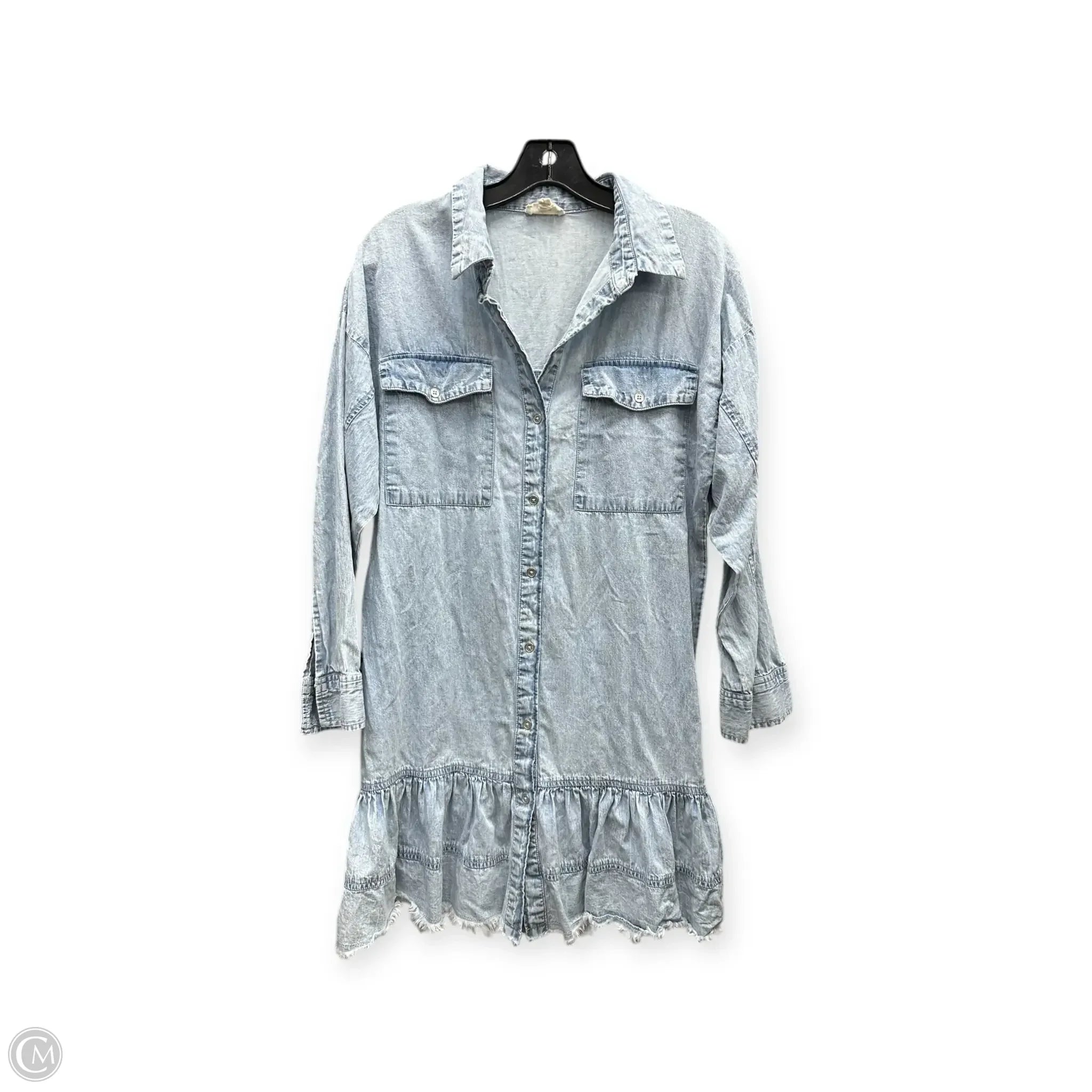 Dress Casual Midi By Elan In Blue Denim, Size: M Tunics Stylish elegant