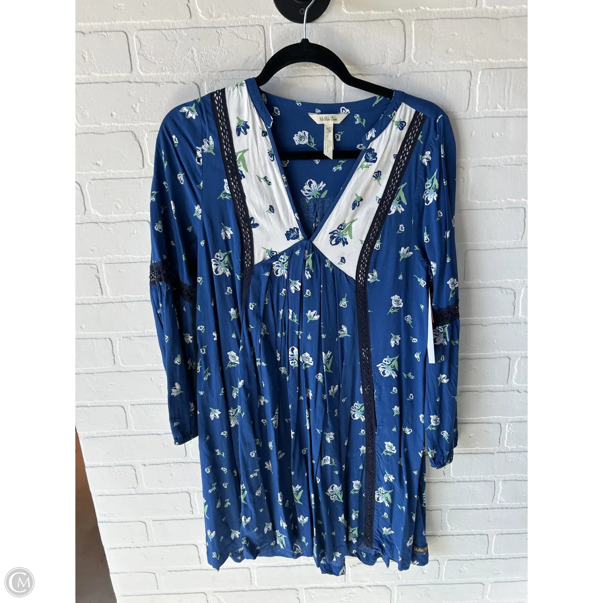 Dress Casual Short By Matilda Jane In Blue & White, Size: Xs Tunics Short Trendy