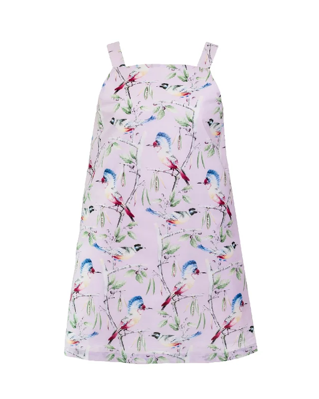 Bird Printed Mini Dress | Pink Chic Puff Sleeve Mini Dress