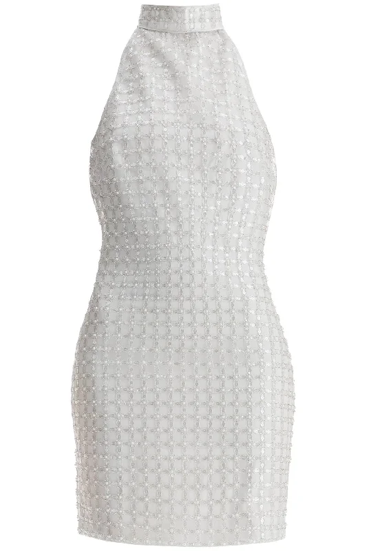 Rotate Women's Embroidered Tulle Mini Dress Tunics Yoga stretchy
