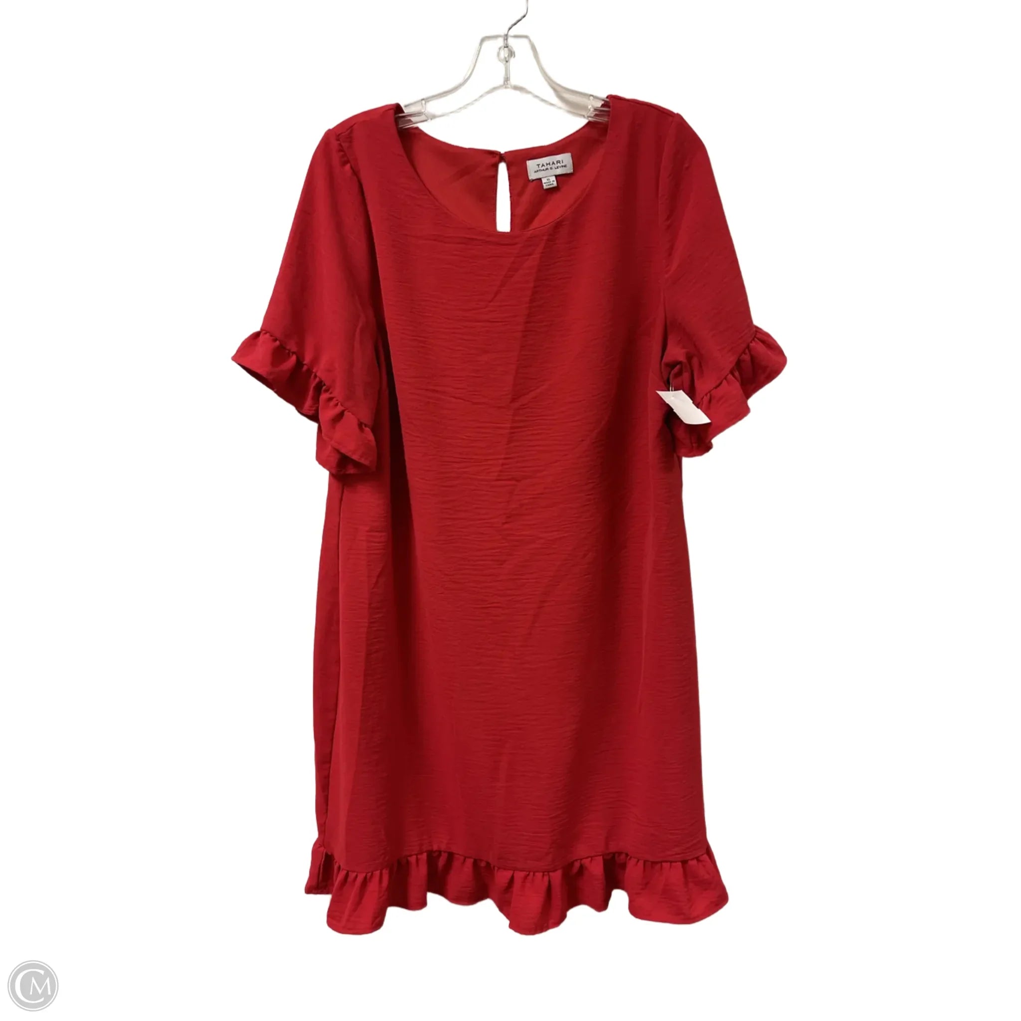Dress Casual Short By Tahari By Arthur Levine In Red, Size: Xl Tunics Stylish elegant Dress Casual Short By Tahari By Arthur Levine In Red, Size: Xl Tunics Stylish elegant