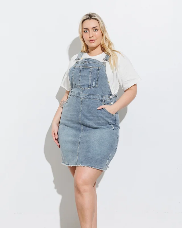 Denim Overall Mini Dress | DENIM Fashionable Summer Mini Dress