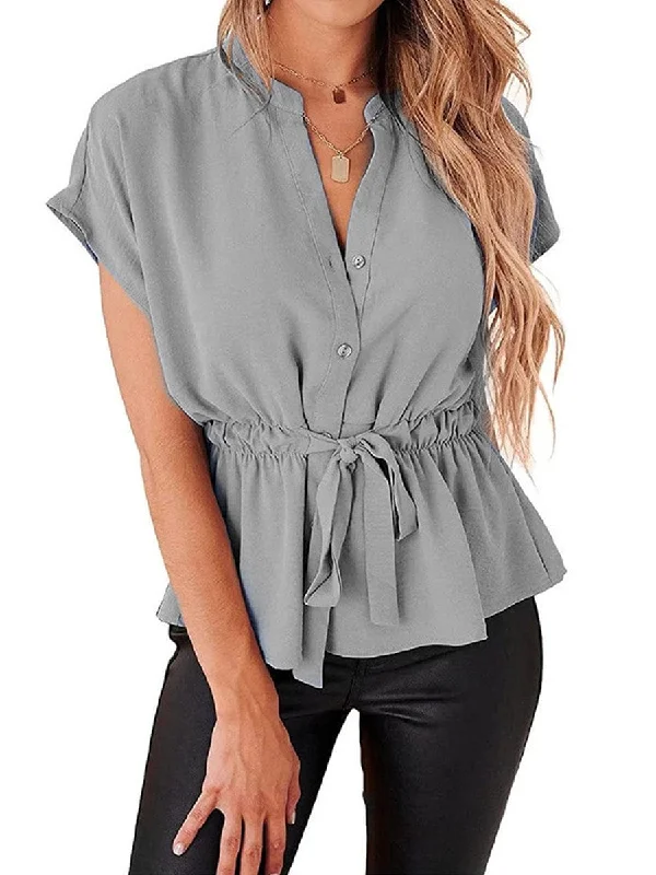 Button-Up Corduroy Mini Dress Trendy Lace Mini Dress
