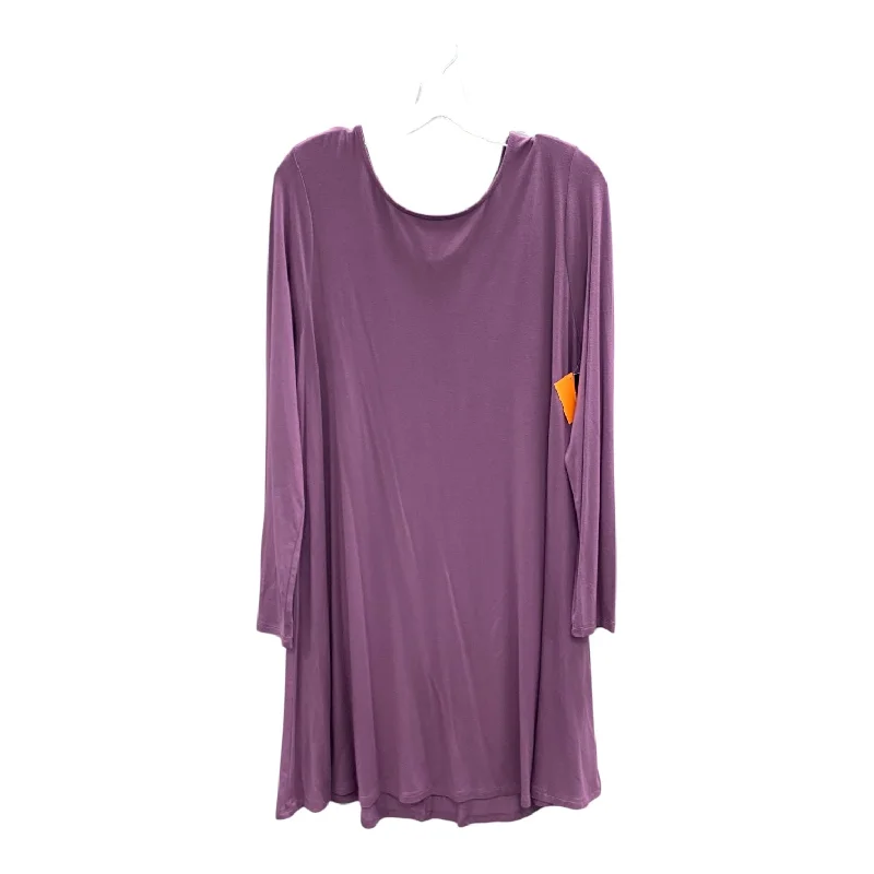 Dress Casual Midi By Ana In Purple, Size:L Tunics Chic elegant