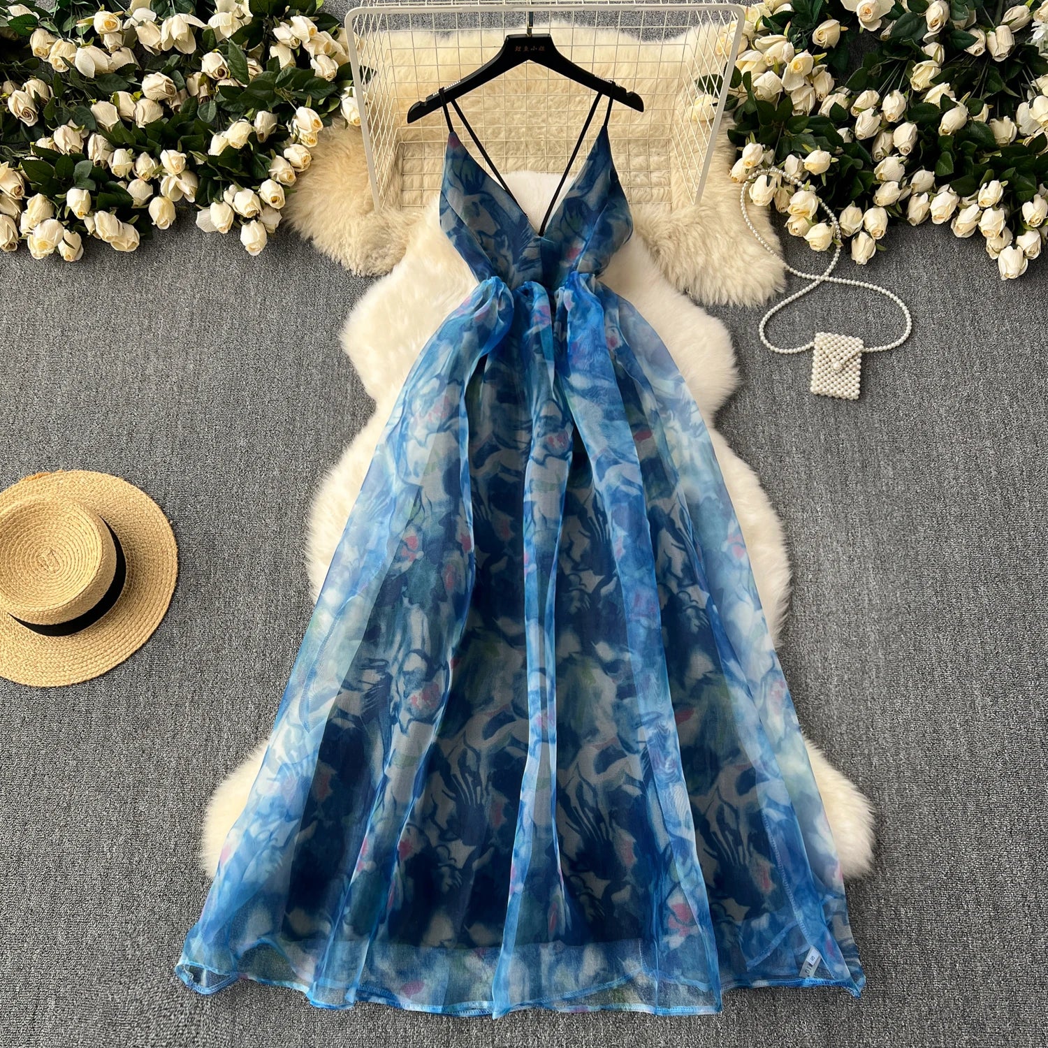 Elegant Sexy Backless puff cut out v neck Dress Fairy A-line Summer Vacation Slim Women Evening Party slip dresses Tunics Leisure comfortable Elegant Sexy Backless puff cut out v neck Dress Fairy A-line Summer Vacation Slim Women Evening Party slip dresses Tunics Leisure comfortable