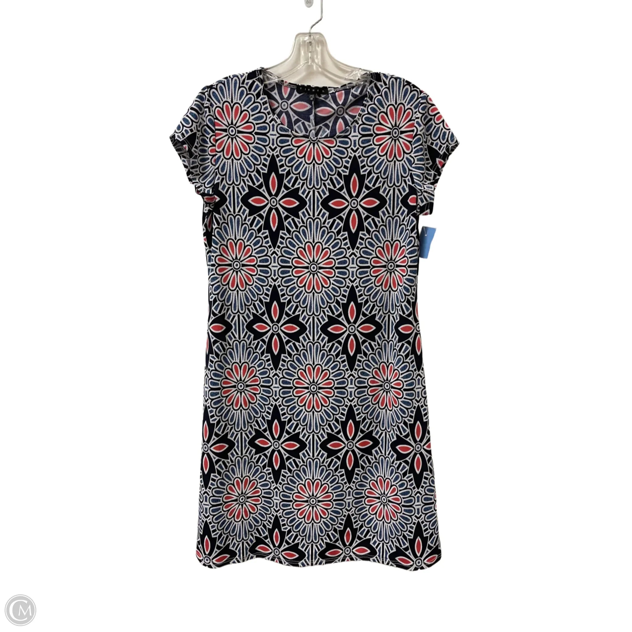 Dress Casual Short By Tiana B In Blue & White, Size: M Tunics Silk luxurious