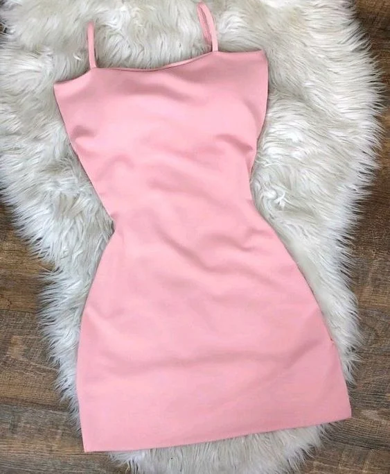 pink homecoming dress short mini dress cg3564 Comfortable Casual Mini Dress