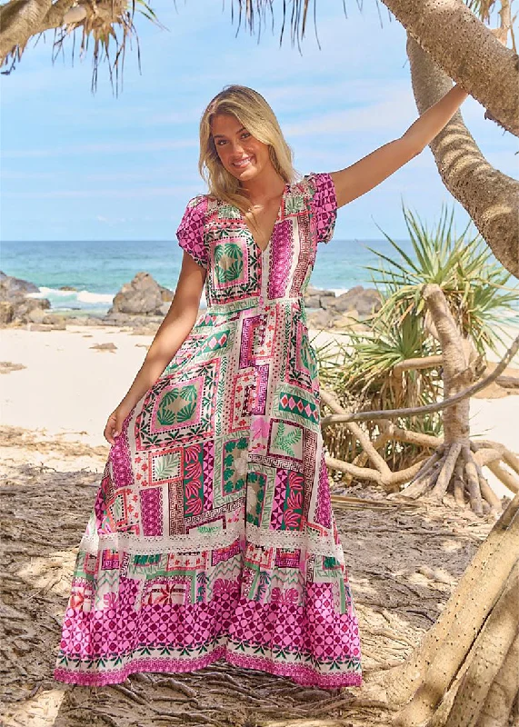 Aelia Maxi Dress Boat Neckline Classic