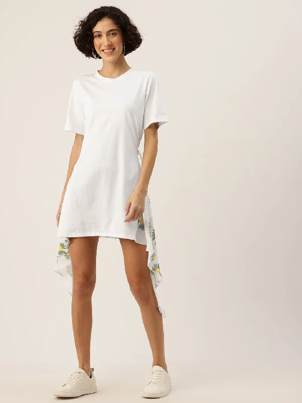 Asymmetric Bodycon Mini Dress Fashionable Button-Front Mini Dress