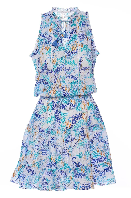 Womens Ditsy Floral Mini Dress Elegant Floral-Print Mini Dress