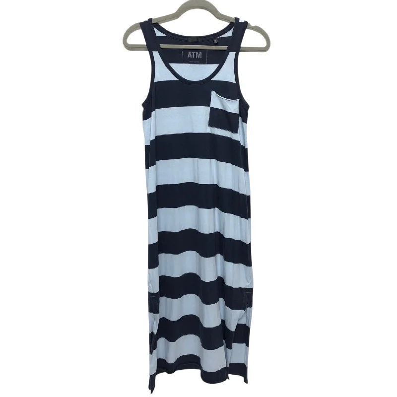 Dress Casual Midi By Atm In Blue, Size:M Cowl Neckline Elegant