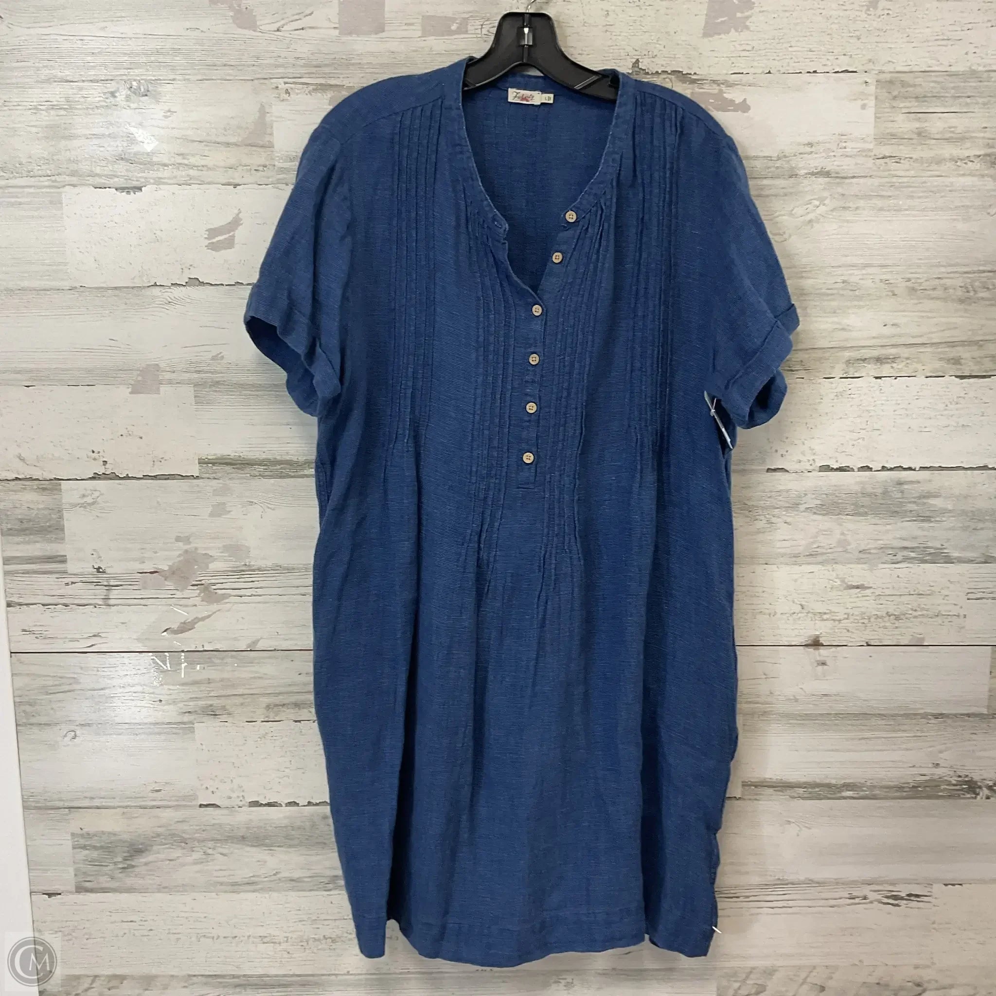 Dress Casual Short By Faherty In Blue, Size: L Tunics Velvet soft