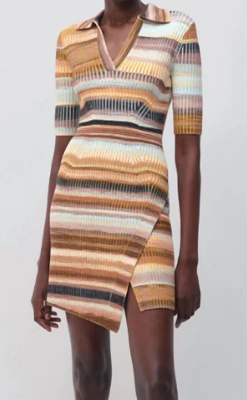 Solana Knit Dress In Thorn Space Dye Crew Neckline Sporty