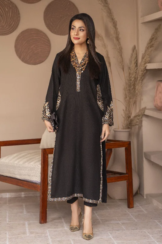 Icy Allure 2pc Winter Dress by Zaiwa IAZ10 Tunics Formal black