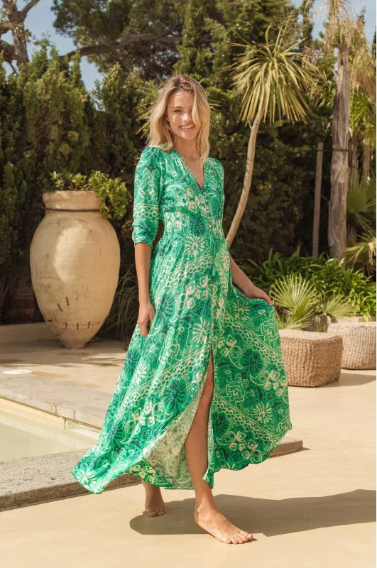 Jade Print Maxi Dress Tunics Practical durable